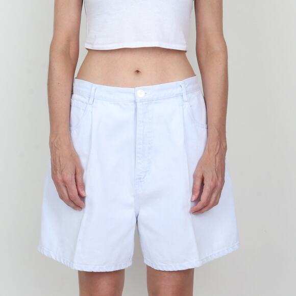 Vintage 80s Bill Blass Light Denim High Waist Long Jean Shorts L - Picture 7 of 9